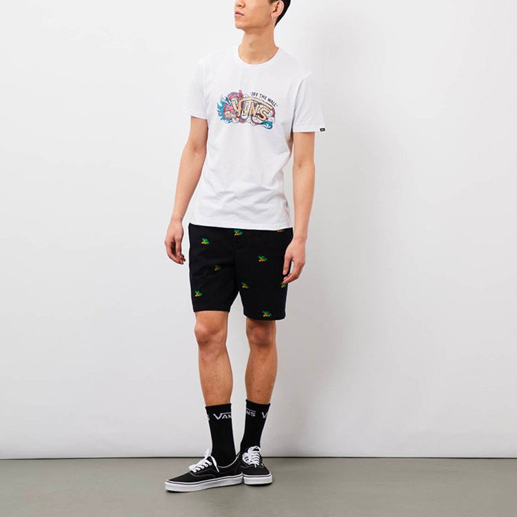Men's Vans Pattern Printing Sports Short Sleeve White VN0A3ZNNWHT