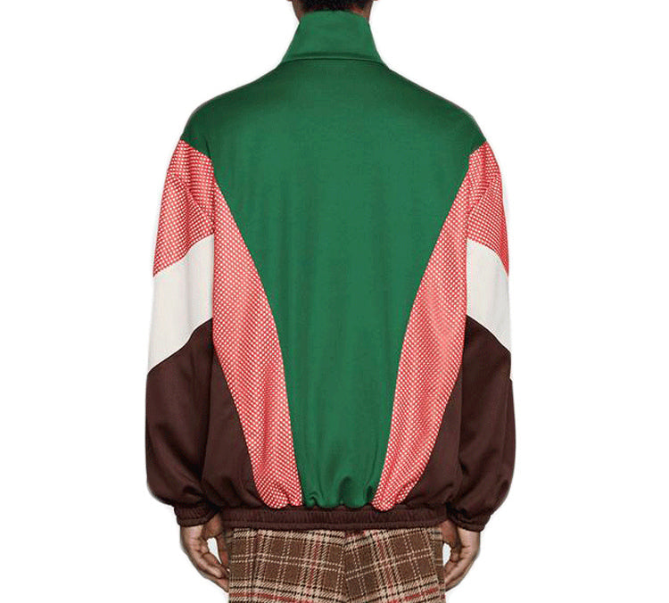 Gucci Patchwork Sportswear Jacket For Men Green Brown White 587372-XJBOJ-3103