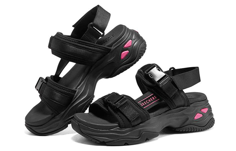 (WMNS) Skechers D'lites 4.0 Sandals 'Black Pink' 119385-BBK