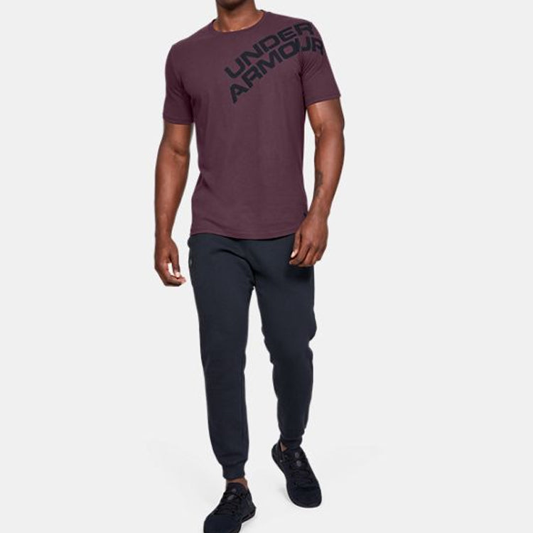 Men's Under Armour UA Wordmark Shoulder Short Sleeve Purple 1344227-520