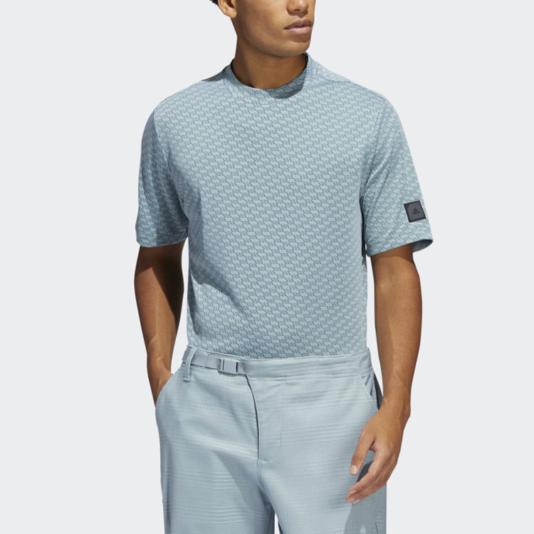 adidas Adcrs Mngr P Solid Color Golf Sports Short Sleeve Blue H54069
