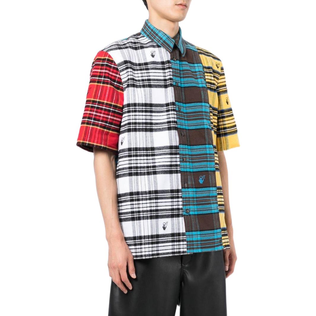Off-White Multi Check-Print Shirt OMGA205S22FAB00684108410
