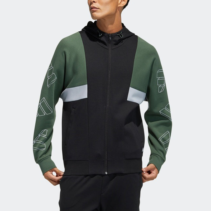 adidas Ub Tt Deco Casual Sports Colorblock Knit Hooded Jacket Black GP1817