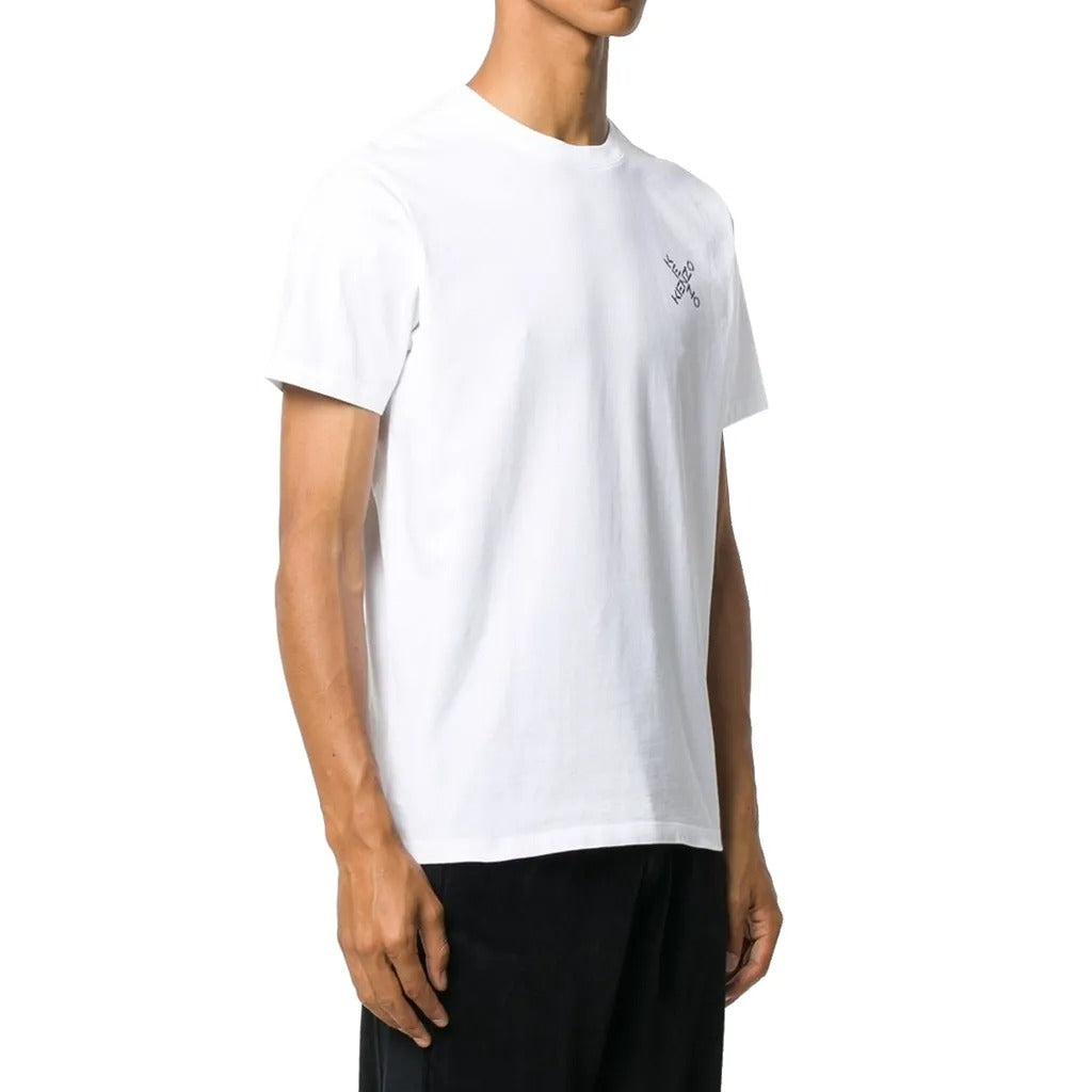 Men's KENZO FW20 Logo Round Neck Short Sleeve White T-Shirt FA65TS0014SJ-01
