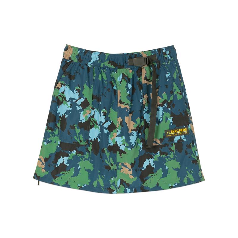 (WMNS) Skechers Casual Skirt 'Green Blue White' L121W032