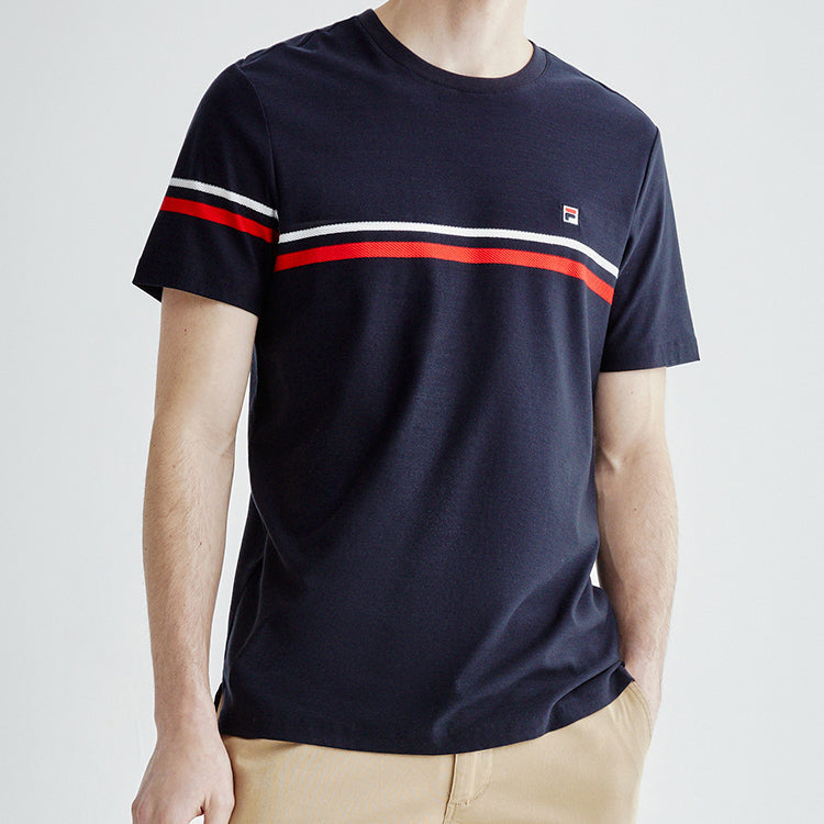 FILA Stripe Business Round Neck Blue F11M021102F-NV
