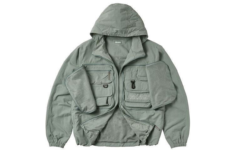 PALACE Zipper Multiple Pockets Alphabet Logo Jacket Unisex Gray P20JK010