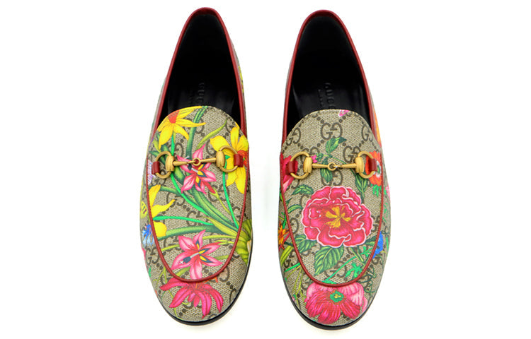 (WMNS) Gucci Flora Supreme Loafers 'Beige' 603323-HT540-8489