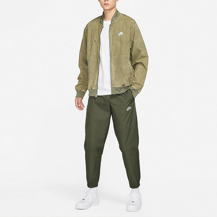 Men's Nike Solid Color Straight Bundle Feet Long Pants/Trousers Sports Pants/Trousers/Joggers Olive DD5311-222