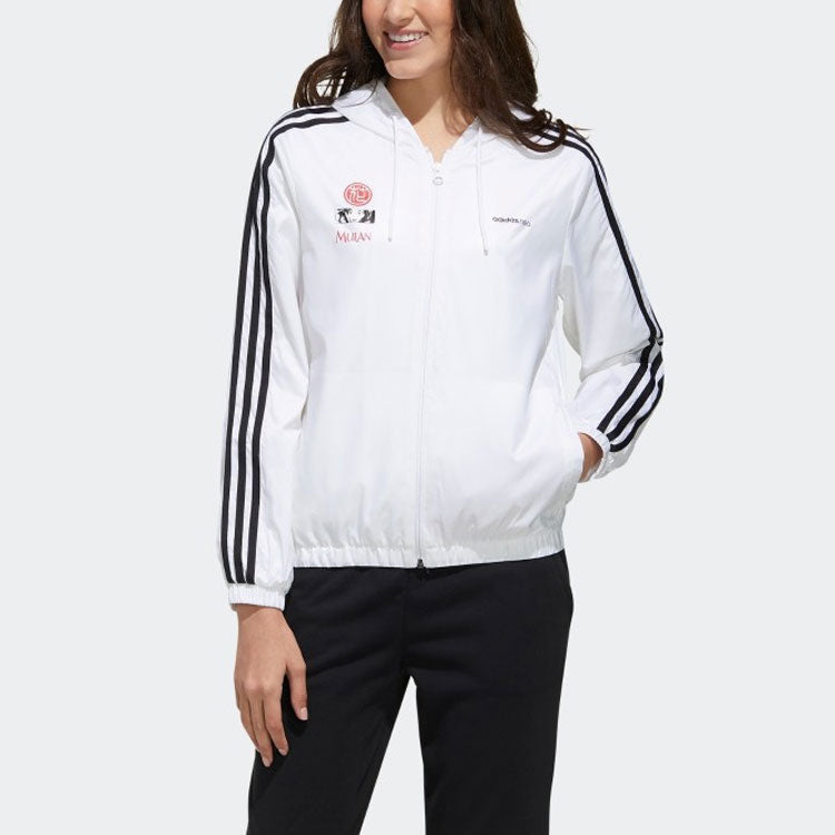 (WMNS) adidas neox x Hua Mulan Printing Sports Jacket White GK5896