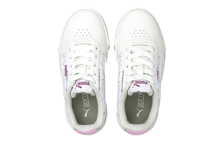 (PS) PUMA Carina Marble Glitter Casual Board Shoes White/Pink 375090-01