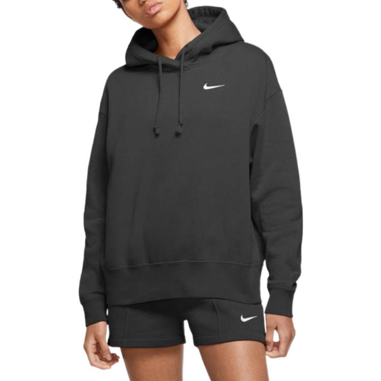 (WMNS) Nike Hoodie Fleece Trend 'Black White' CZ2590-010