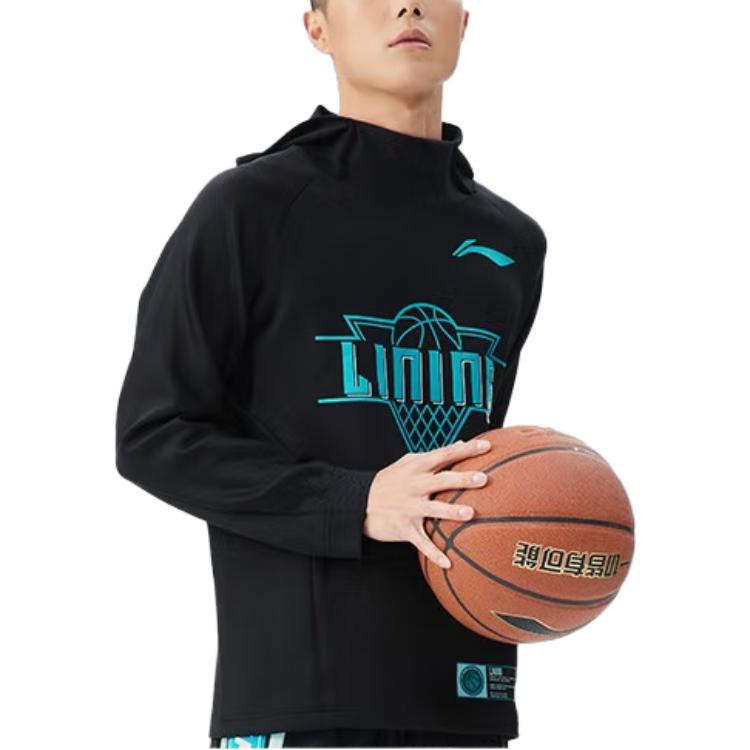 Li-Ning CBA Basketball Series Alphabet Printing Hoodie 'Black' AWDR709-2