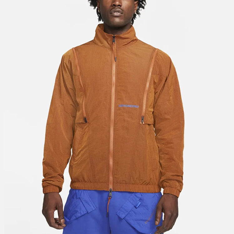 Air Jordan Sports Life Series Removable Long Sleeve Logo Stand Up Collar Jacket Coat Orange DH3289-220