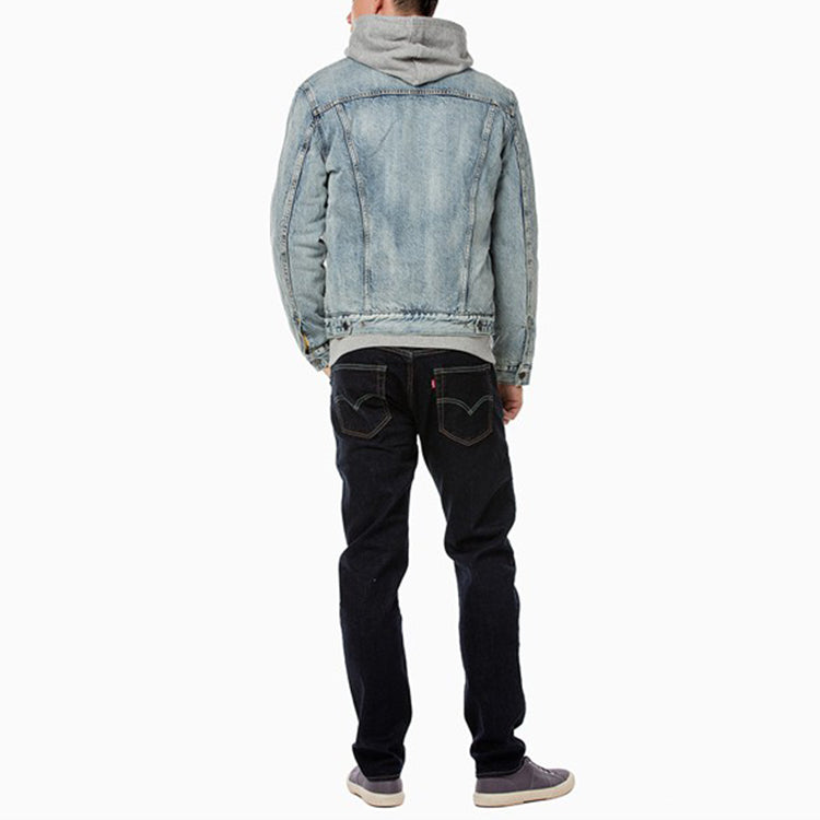 Levis Sherpa Trucker Cotton Denim Jacket For Men Blue 16365-0049