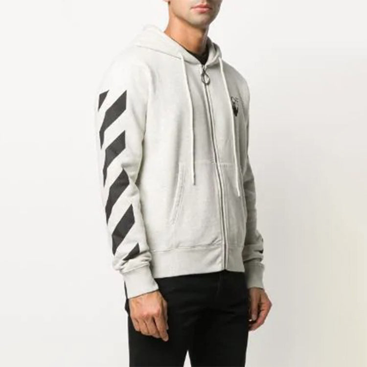 Off-White Hooded Sweater Men Cream Color OMBE001F20FLE0070810