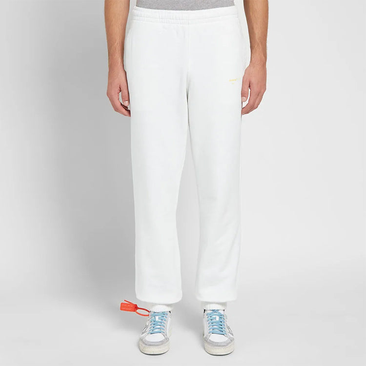 Off-White Blended Fabrics Street Style Plain Cotton Logo Pants OMCH020F19E300100160