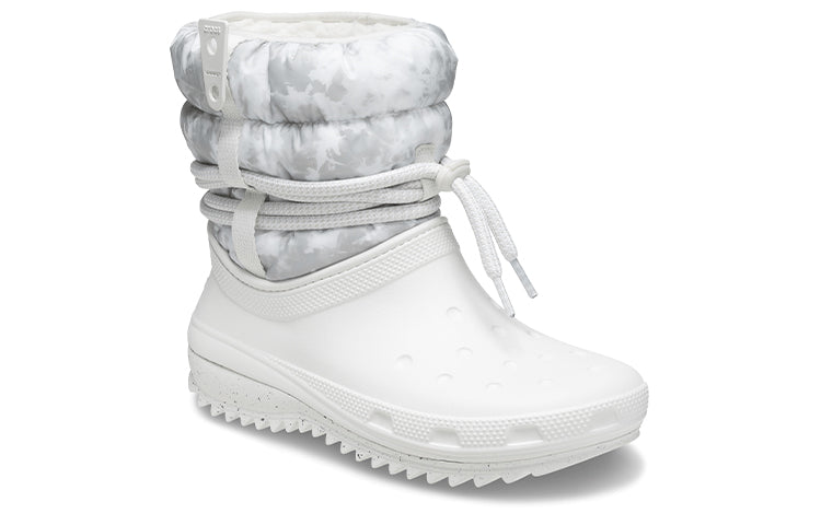 (WMNS) Crocs Classic Neo Puff Luxe Boots 'White Grey' 207312-1CR
