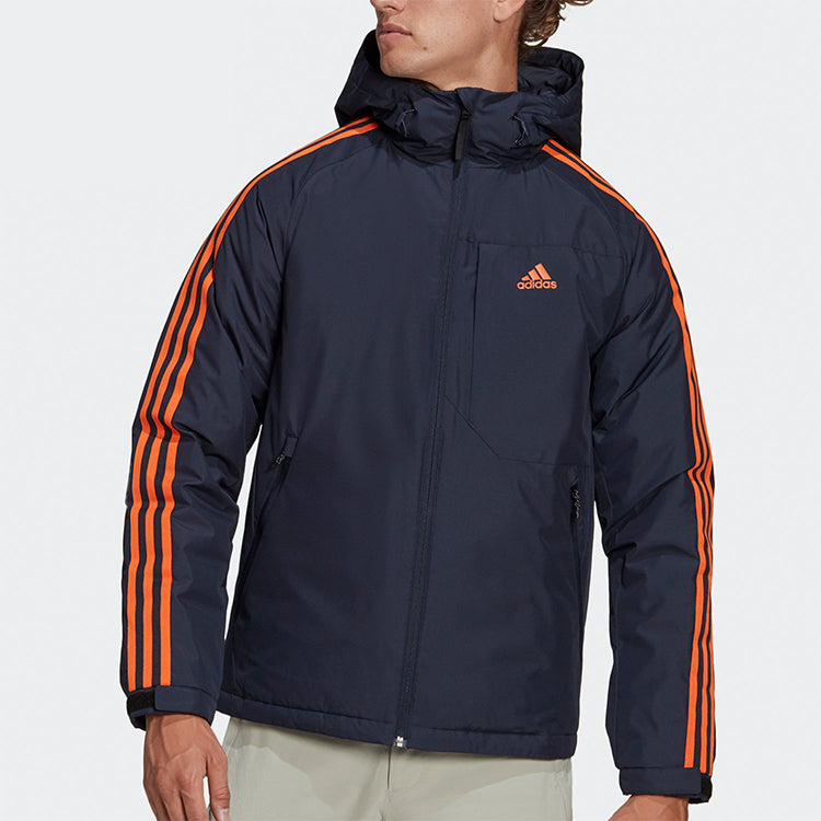 adidas 3St Down Jkt Outdoor Sport Hood Warm Down Jacket Men's Legendary Ink Blue GF0096