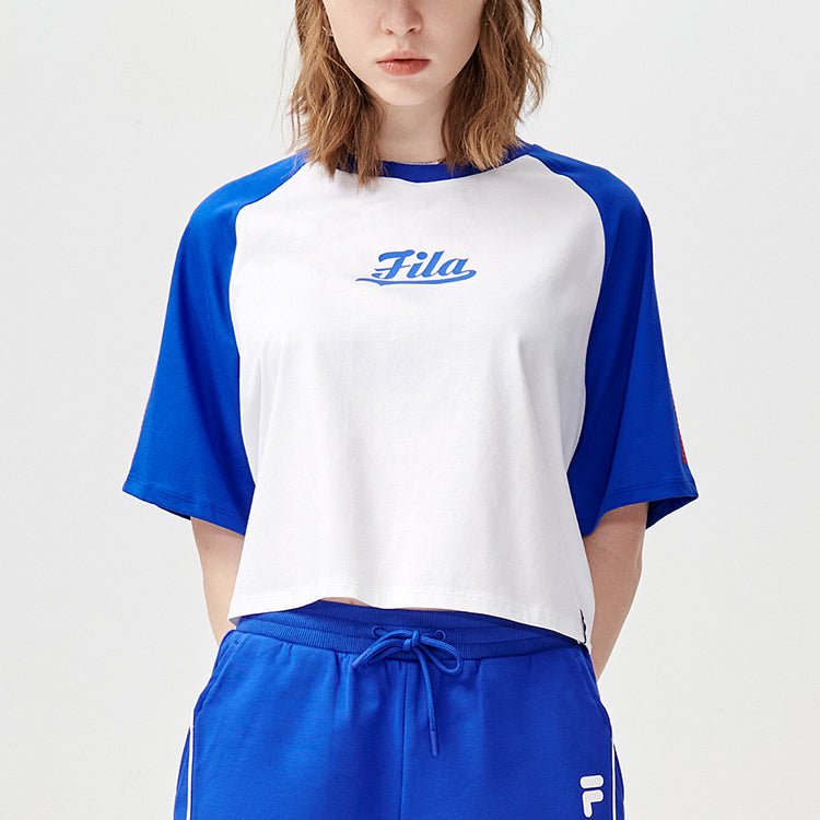FILA FUSION Colorblock Round Neck Short Sleeve White T11W122111A-WT