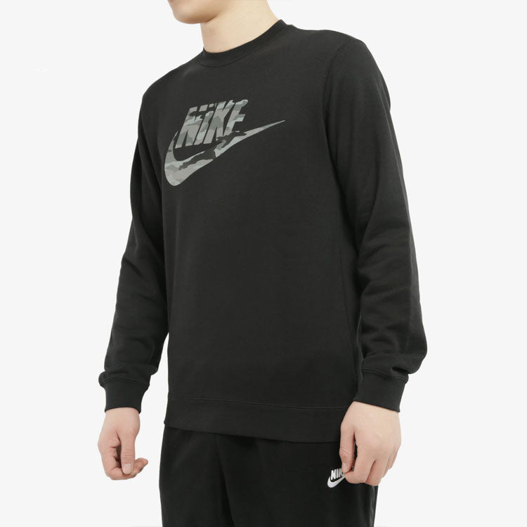 Nike camouflage front logo long sleeves sweatshirt 'Black'  CU4526-010