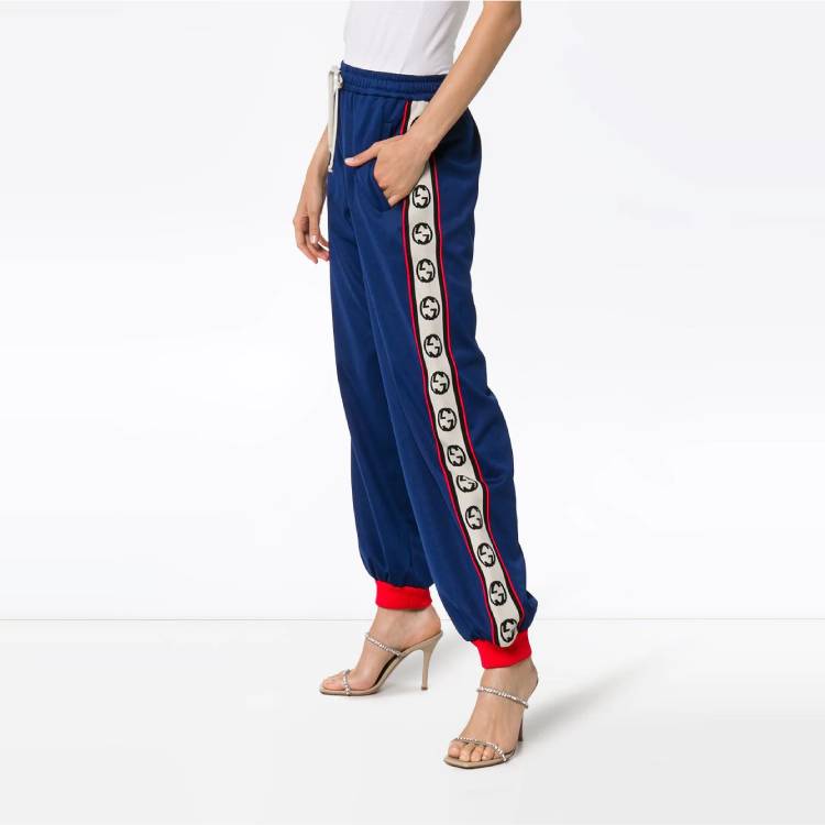 (WMNS) Gucci GG Logo Side Panel Track Pants 'Ink/Multicolor' 574016-XJA8F-4685