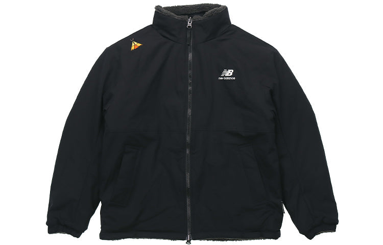 New Balance x JHI Crossover Stay Warm Splicing Lamb's Wool Reversible Stand Collar Jacket Black NQA89013-BK