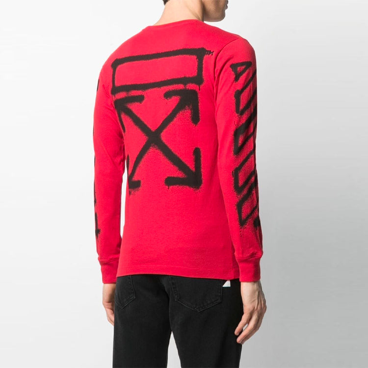 Off-White SS21 Geometry Pattern Long Sleeves Slim Fit Version Red OMAB001S21JER0052510