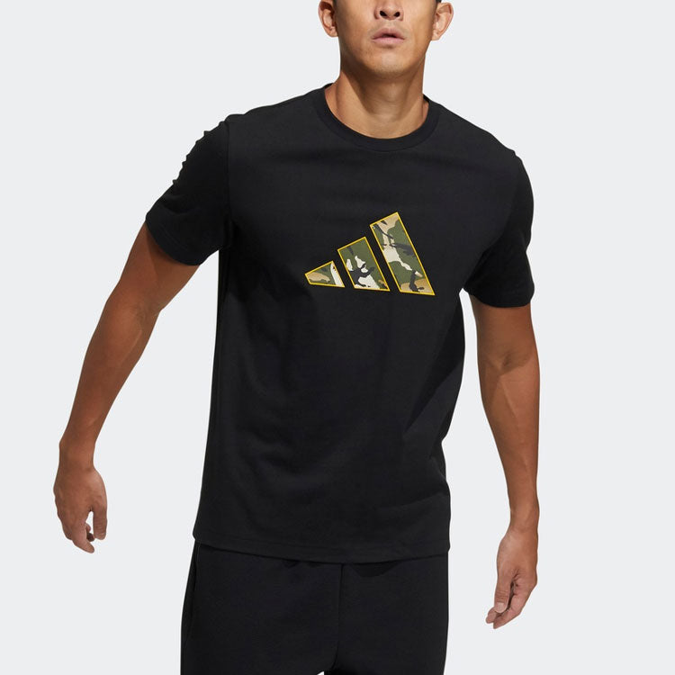 adidas Ub Gxf T Box Sports Camouflage Printing Logo Short Sleeve Black GP0851