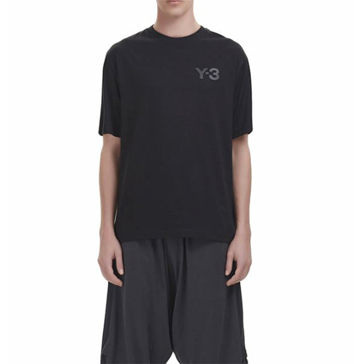 Men's Y-3 Logo Pattern Casual Round Neck Short Sleeve Black DY7137