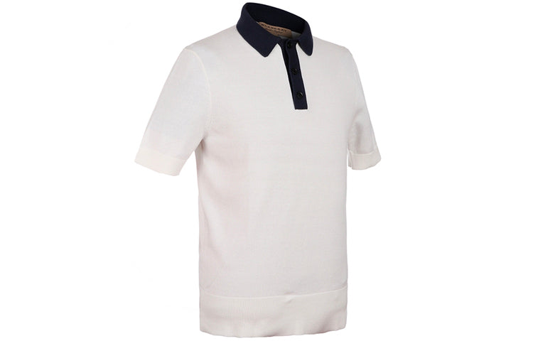 Men's Burberry Casual Short Sleeve Polo Shirt White 40684431