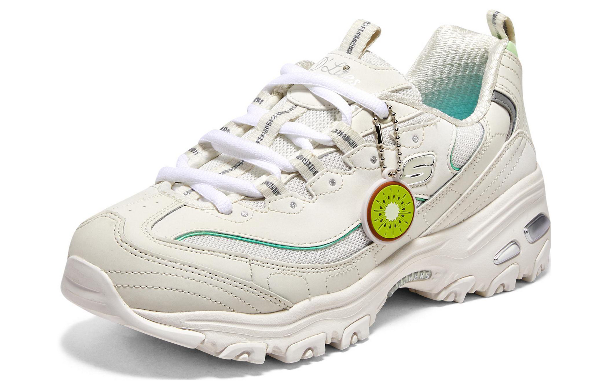 (WMNS) Skechers D'Lites 1.0 Shoes 'Cream White Green' 896187-OWGN
