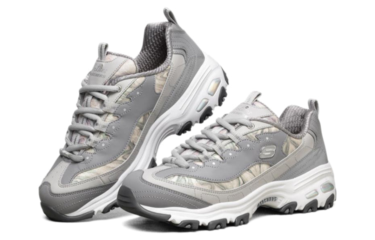 (WMNS) Skechers D lites 1.0 Running Shoes Grey/White 149240-GRY