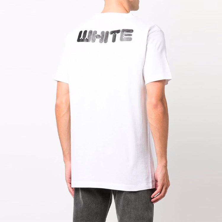 Off-White FW21 logo Printing Short Sleeve Loose Fit White OMAA027F21JER0030110