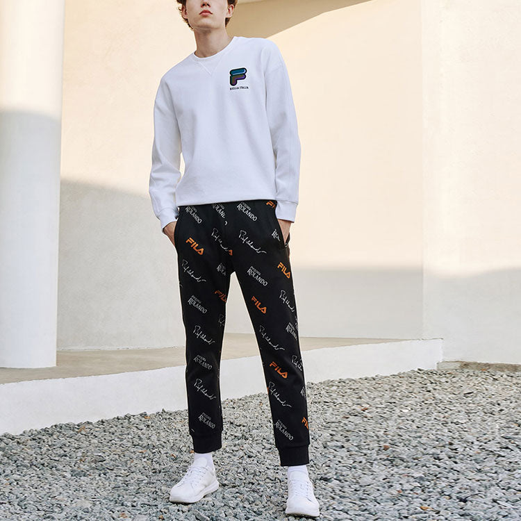 FILA Monogrammed Knitted Casual Trousers For Men Black F11M118601F-ZA
