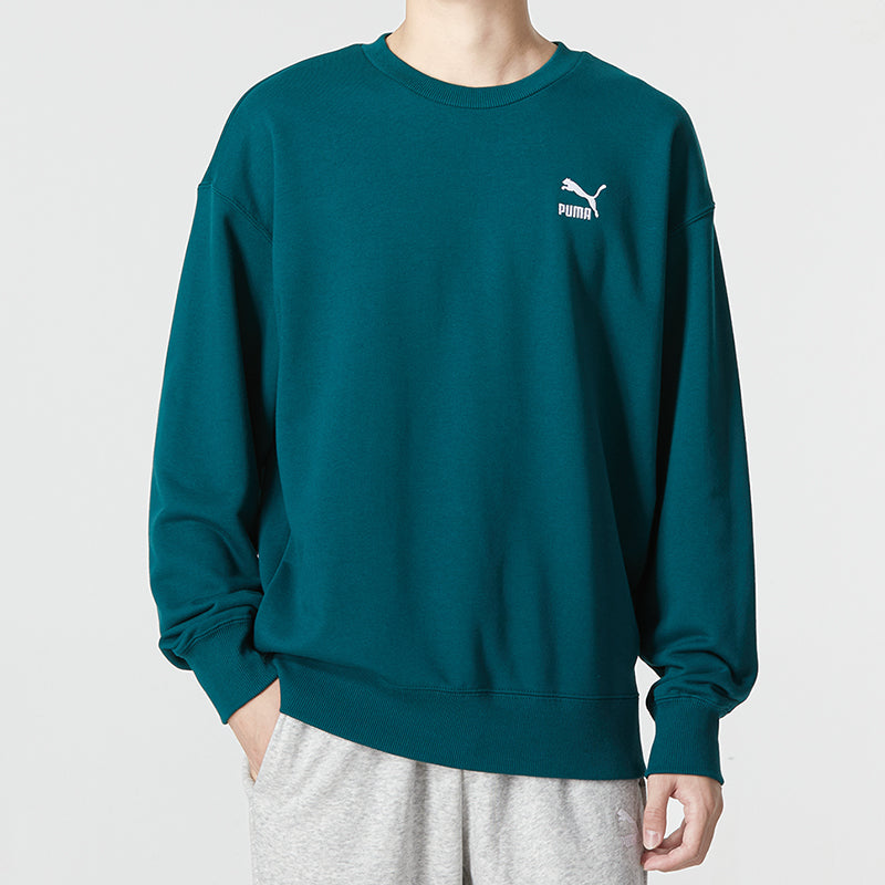 PUMA Classics Relaxed Crewneck Sweatshirt 'Green' 537662-24