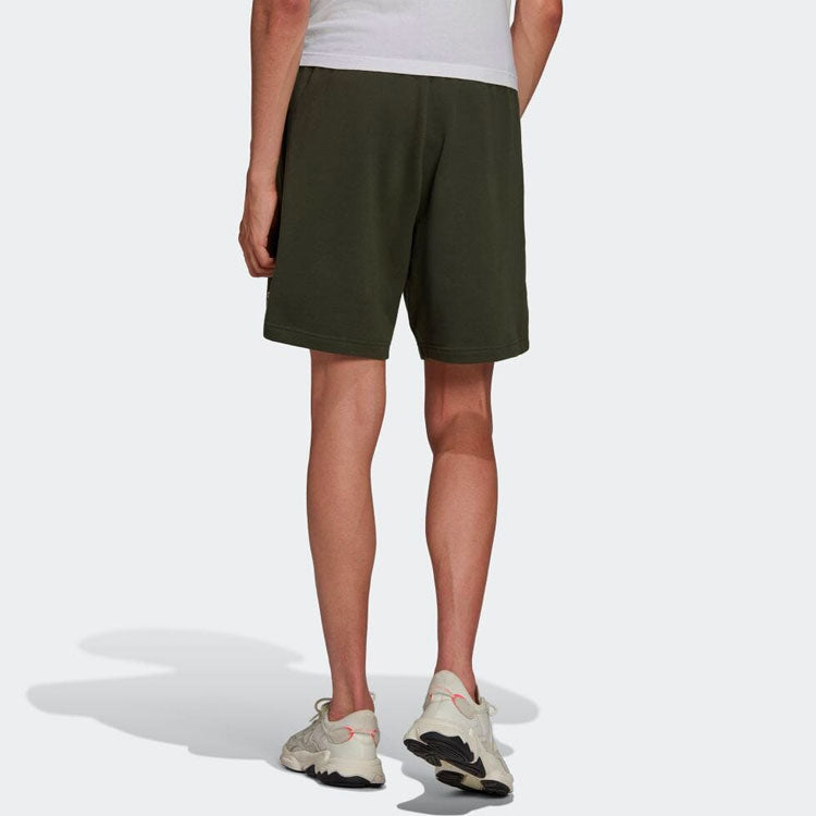 Men's adidas Solid Color Logo Straight Casual Shorts Green HF4768