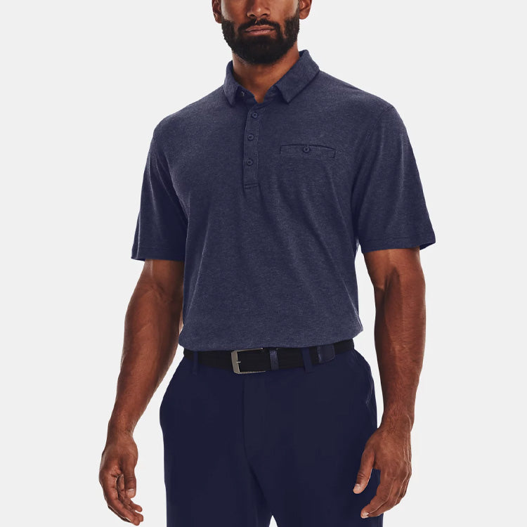 Under Armour Luxe Heather Polo Shirt 'Dark Blue' 1377363-410