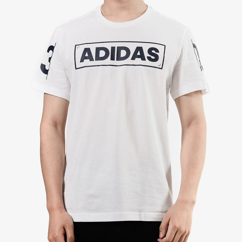 adidas Adi 360 logo Printing Sports Round Neck Short Sleeve White CV4537