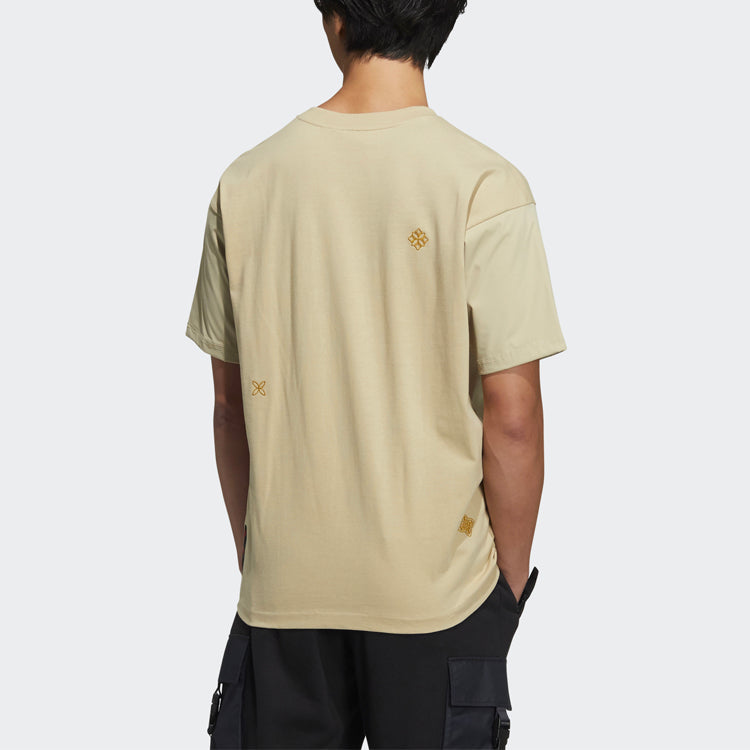 adidas originals Round Neck Cotton Printing Short Sleeve Yellow HD0328