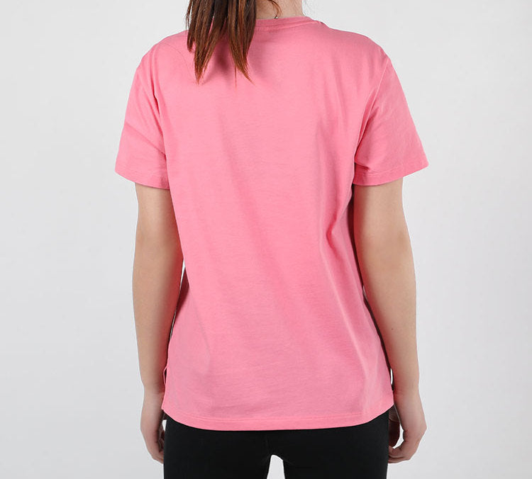 (WMNS) PUMA Large Logo Round Neck Short Sleeve Pink 596512-78
