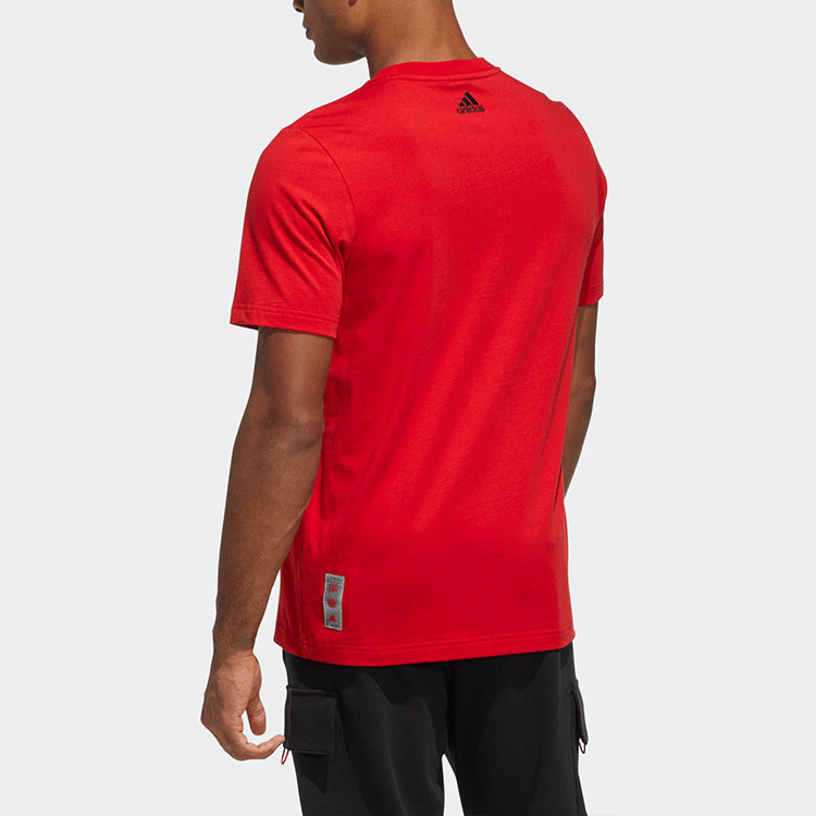adidas Cny Gfx Tee limited Logo Printing Sports Round Neck Short Sleeve Red HI3292