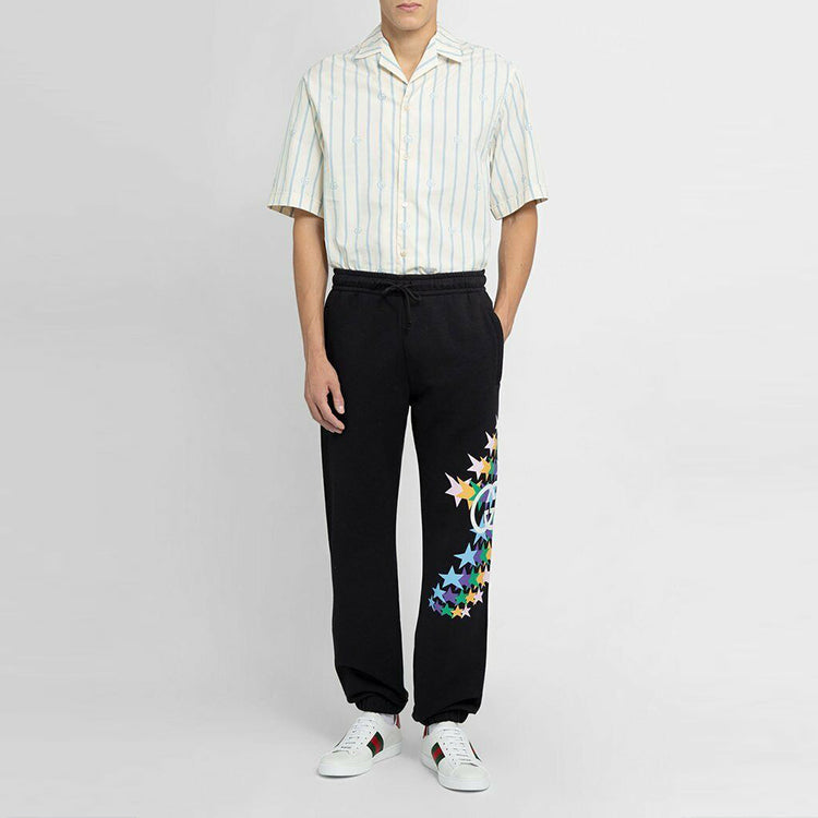 Gucci Off-White Graphic Print Lounge Pants 'Black' 663246-XJDOV-1082