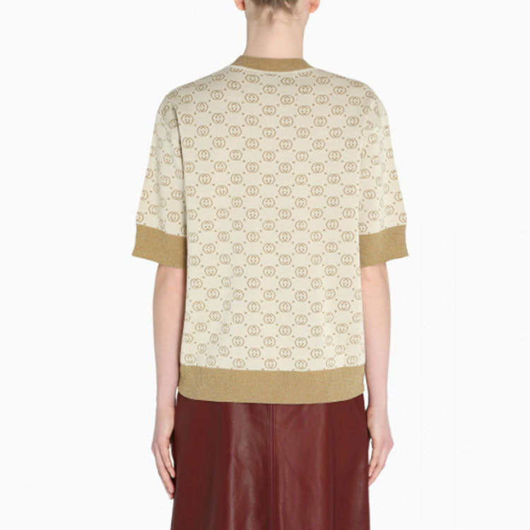 (WMNS) Gucci G Jacquard Wool Mid-Sleeve Sweater For Yellow 605920-XKAHT-8007