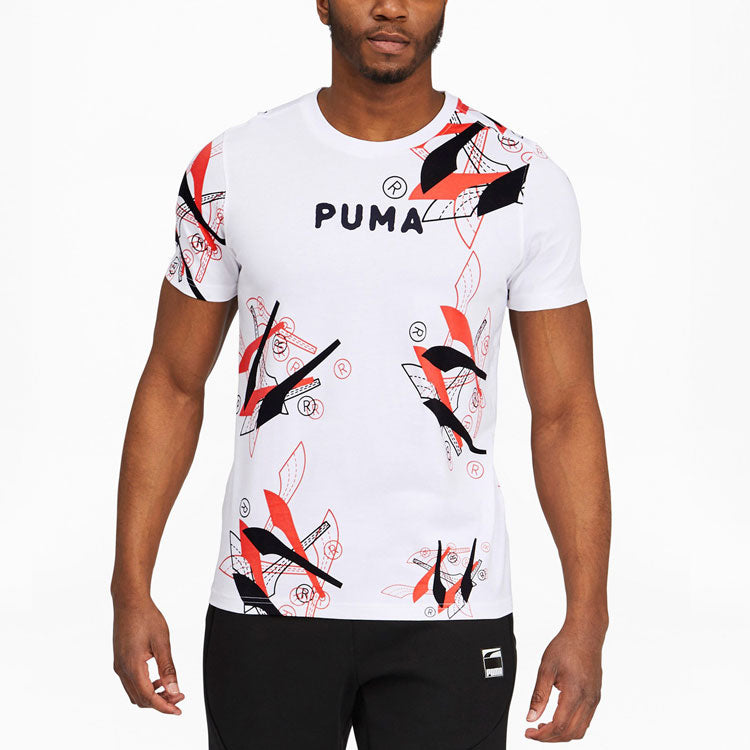 PUMA Formstrip Basketball T-Shirt 'White Black Red' 530734-01