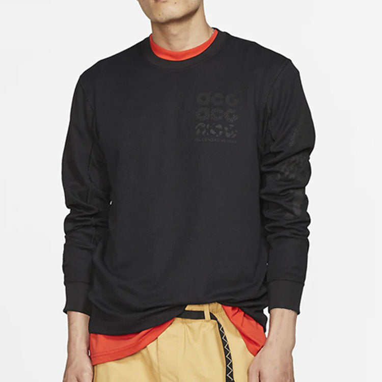 Men's Nike ACG Logo Printing Sports Pullover Round Neck Long Sleeves T-Shirt CD7657-010
