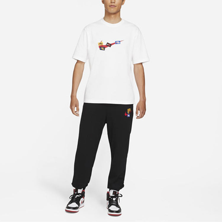 Air Jordan Jumpman 85 Patch Printing Round Neck Sports Short Sleeve White DA9899-100