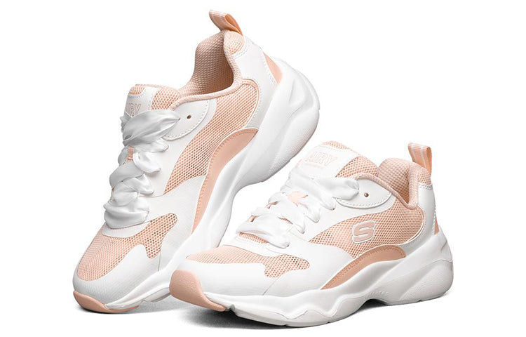 (WMNS) Skechers D lites Low Running Shoes White/Pink 88888415-WPK