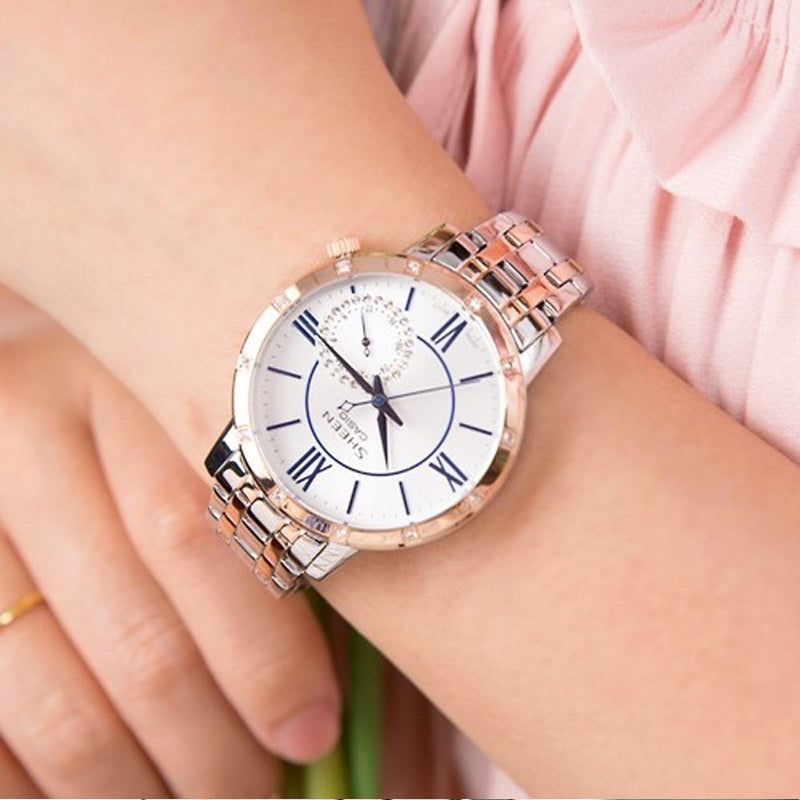 CASIO Female SHEEN Japan / South Korea Fashion White Analog SHE-3046SGP-7B