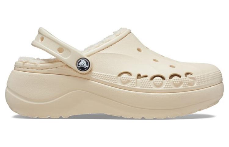 (WMNS) Crocs Baya Platform Lined Clog 'Beige' 208708-11S